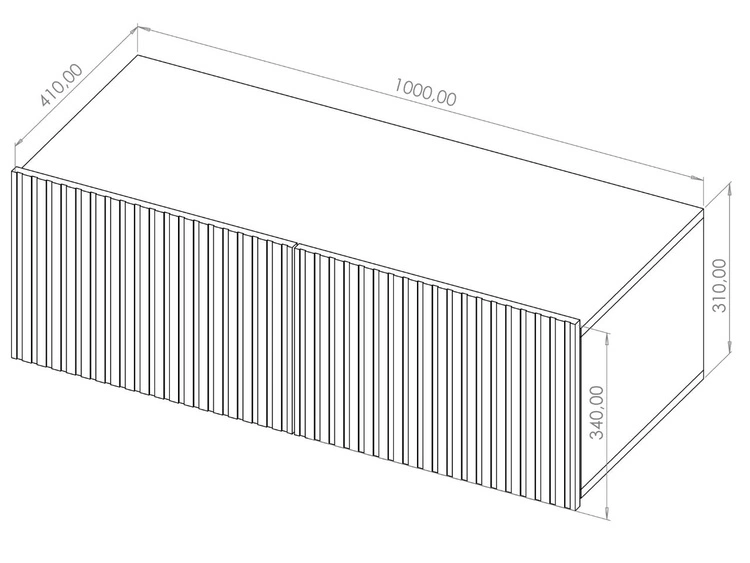 Set mit zwei TV-Lowboard mit Türen 100 cm Kioto Cashmere