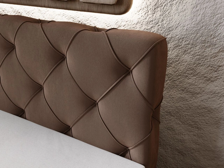 Boxspringbett mit Bettkasten 140x200 Napoli Braun