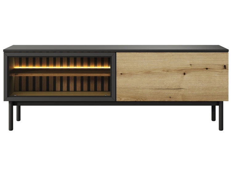 TV-Lowboard mit Türen 150 Loara Eich Evoke, Schwarz