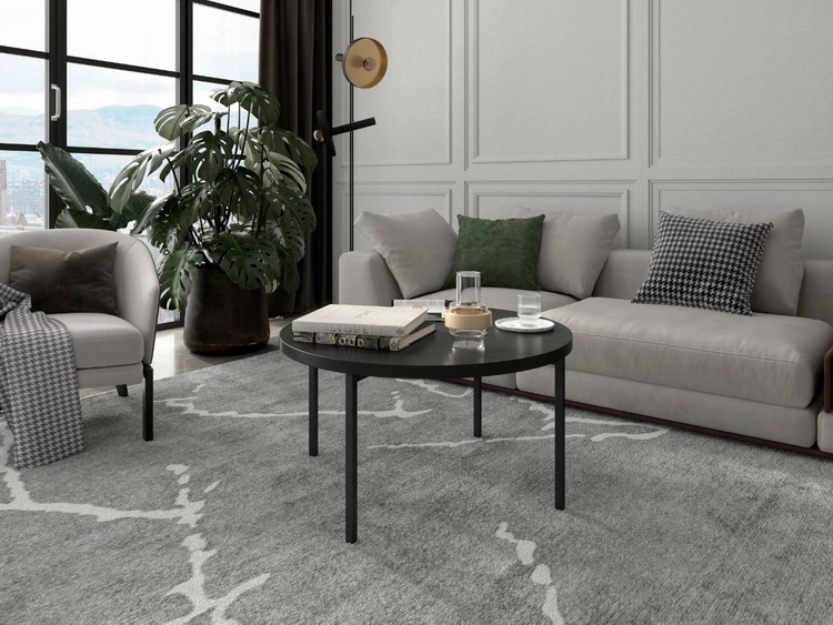 Runder Couchtisch Sevilla Schwarz Matt