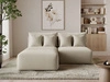 Ecksofa L-Form Links mit Schlaffunktion und Bettkasten Ronni Beige