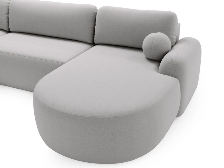 Wohnlandschaft mit Schlaffunktion und Bettkasten Aurio Grau