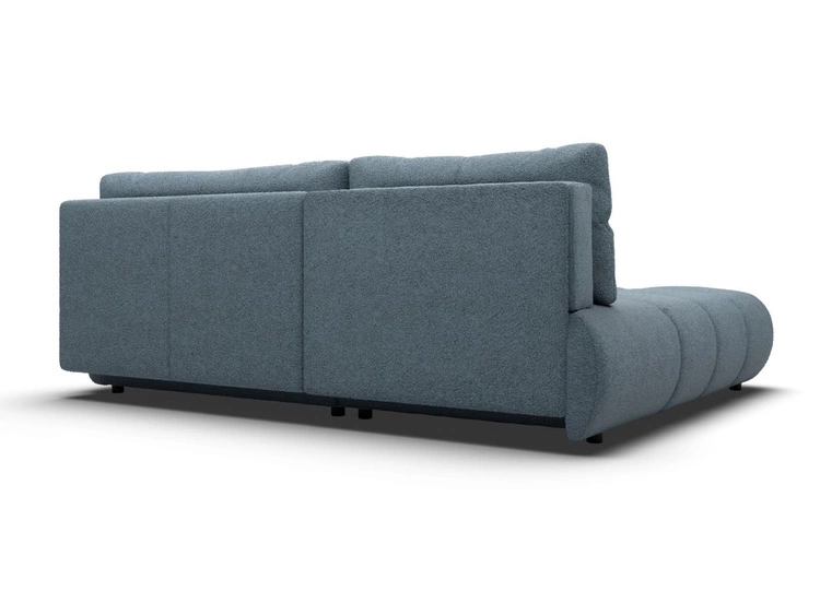 Ecksofa mit Schlaffunktion und Bettkasten Links Milet Dunkelblau