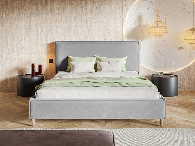 Polsterbett mit Lattenrost 140x200 Grenada Hellgrau