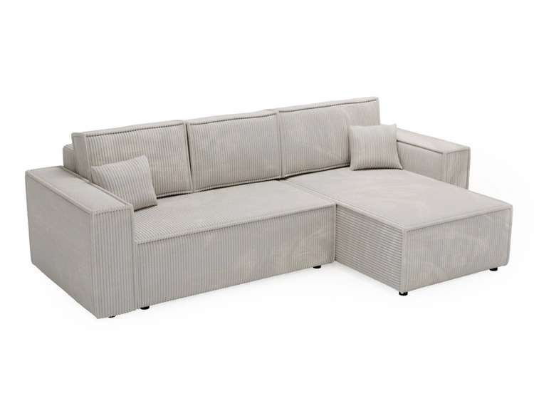 Ecksofa L-Form mit Schlaffunktion und Bettkasten Prato XL Hellgrau