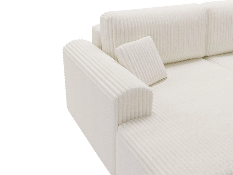 Ecksofa mit Schlaffunktion und Bettkasten Belvio links Creme