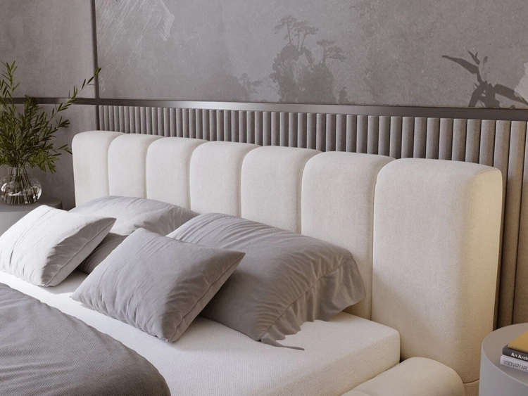 Polsterbett mit Bettkasten und Lattenrost 160x200 Orio Beige