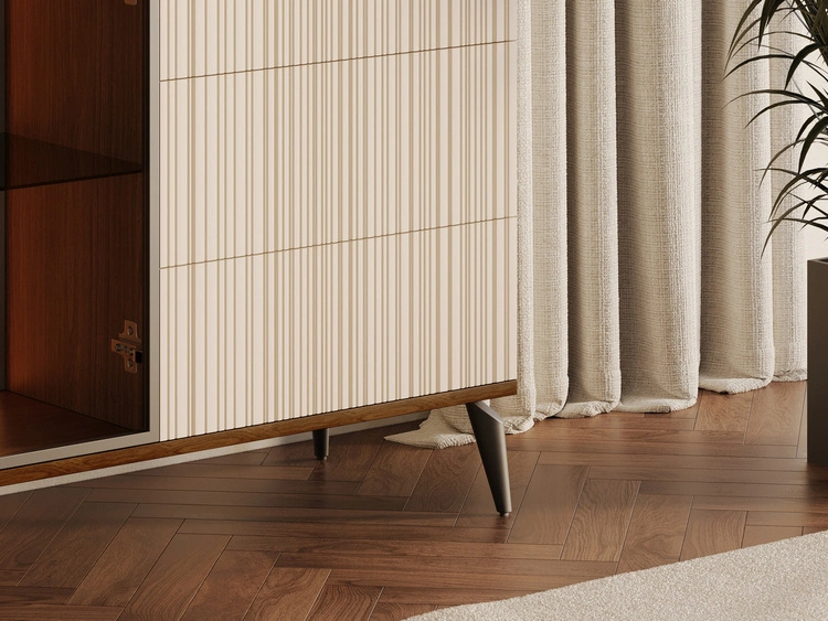 Kommode mit Türen und Schubladen Vinni Dunkler Walnuss Cashmere