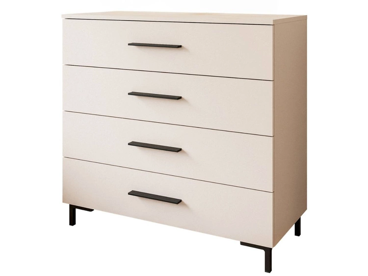 Kommode mit Schubladen und LED-Beleuchtung auf Schwarzen Metallbeinen Nuveo Kaschmir