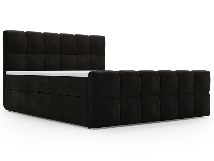 Boxspringbett mit Bettkasten 160x200 Alicante Schwarz