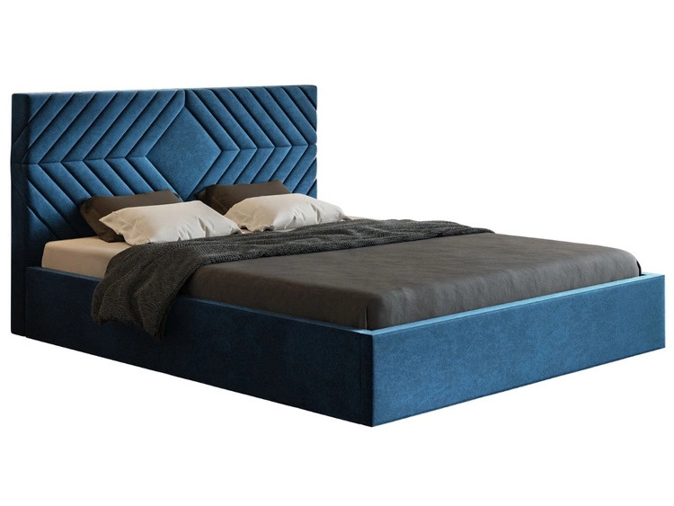 Polsterbett mit Bettkasten und Lattenrost 160x200 Loris Dunkelblau