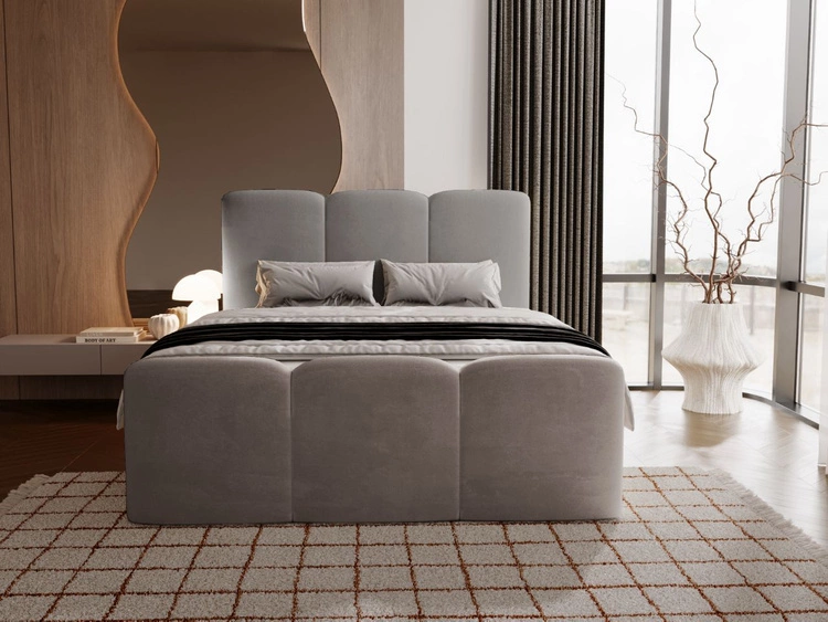 Boxspringbett mit Bettkasten 140x200 Campi Dunkelgrau