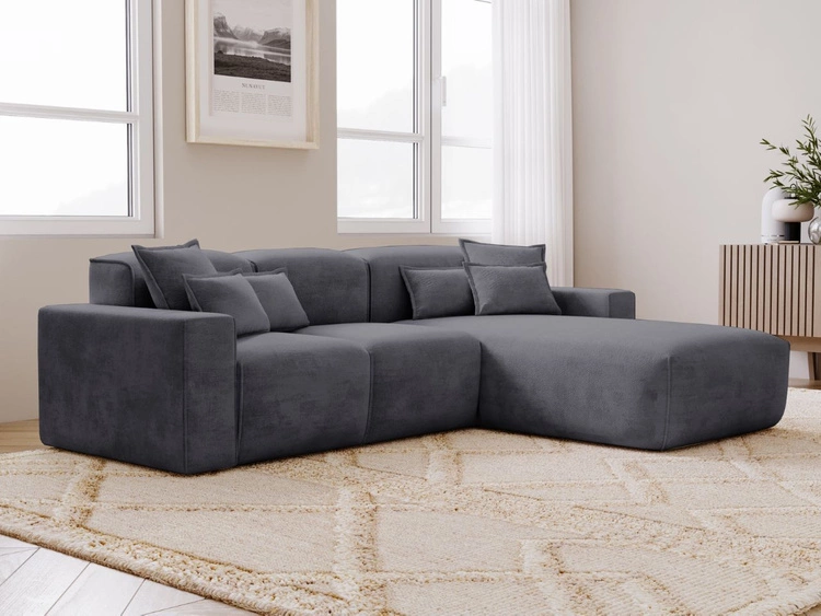 Ecksofa L-Form Rechts Moderne Ecksofa Leni Dunkelgrau