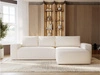 Ecksofa L-Form Rechts mit Schlaffunktion und Bettkasten Tazones Creme
