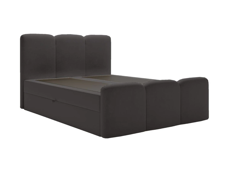 Boxspringbett mit Bettkasten 120x200 Campi Schwarz