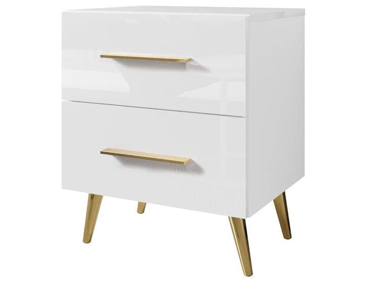 Nachttisch mit Schubladen auf Goldenen Metallbeinen Noaé Lux