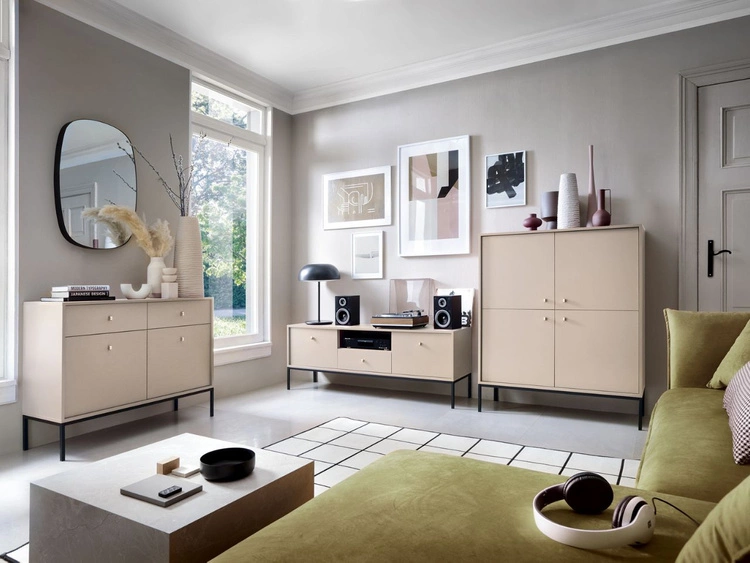 Türkommode mit Schwarz Metallbeinen Amor Beige