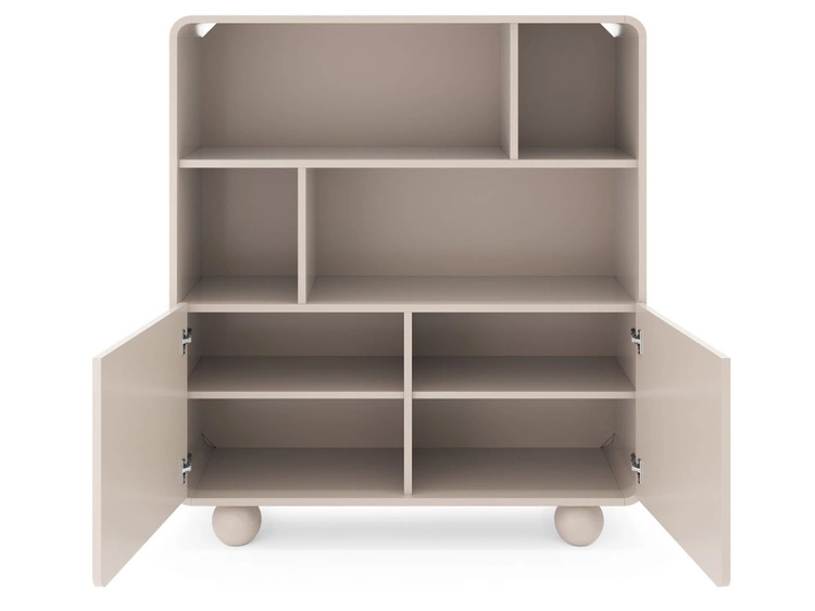 Bücherregal für das Wohnzimmer auf kugelförmigen Beinen Soffio Kaschmir