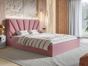 Polsterbett mit Bettkasten und Lattenrost 160x200 Orlo Rosa