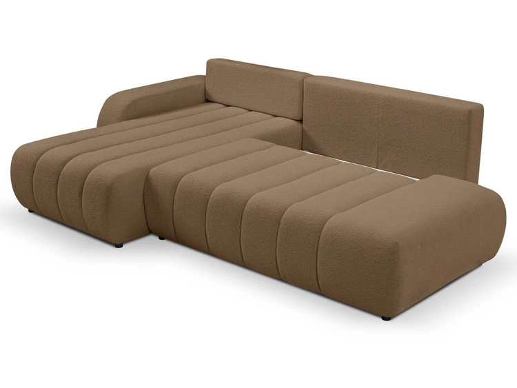 Ecksofa mit Schlaffunktion und Bettkasten Links Adoro Braun