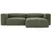 Ecksofa L-Form Rechts Moderne Cord Ecksofa Landi Grün