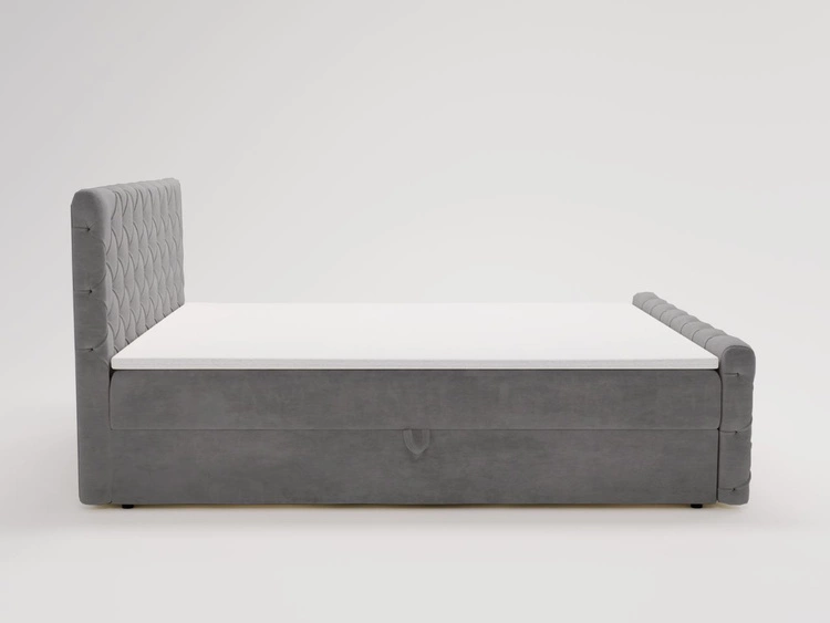 Boxspringbett mit Bettkasten 120x200 Lunaris Grau