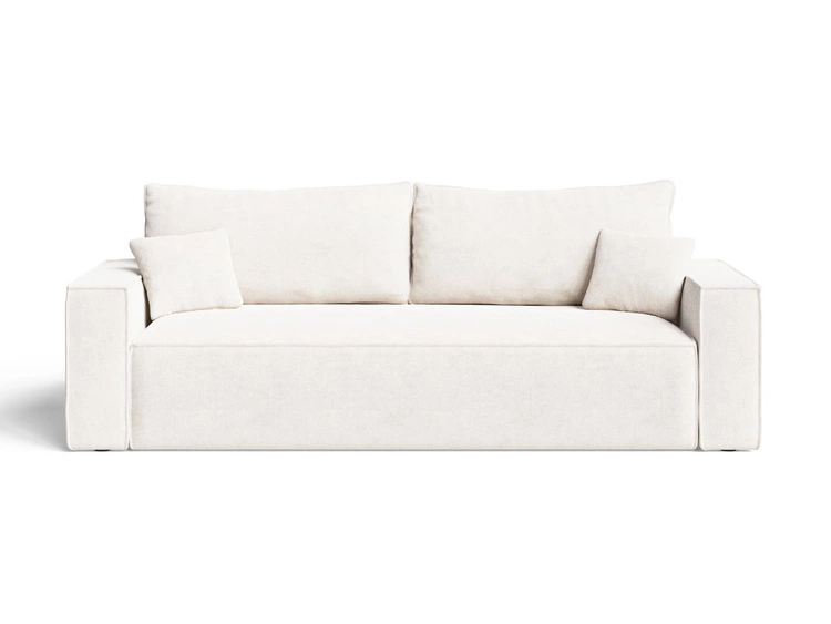 Schlafsofa mit Bettfunktion und Bettkasten Sivra Creme