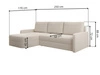 Ecksofa L-Form mit Schlaffunktion und Bettkasten Arvento Beige