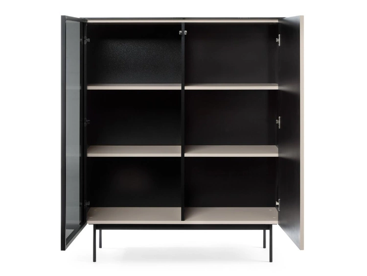 Standvitrine mit einer Glastür, LED-Beleuchtung für das Wohnzimmer Auroé Kaschmir