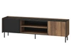TV-Lowboard mit Türen und Komin Pascale Nussbaum Warmia, Schwarz