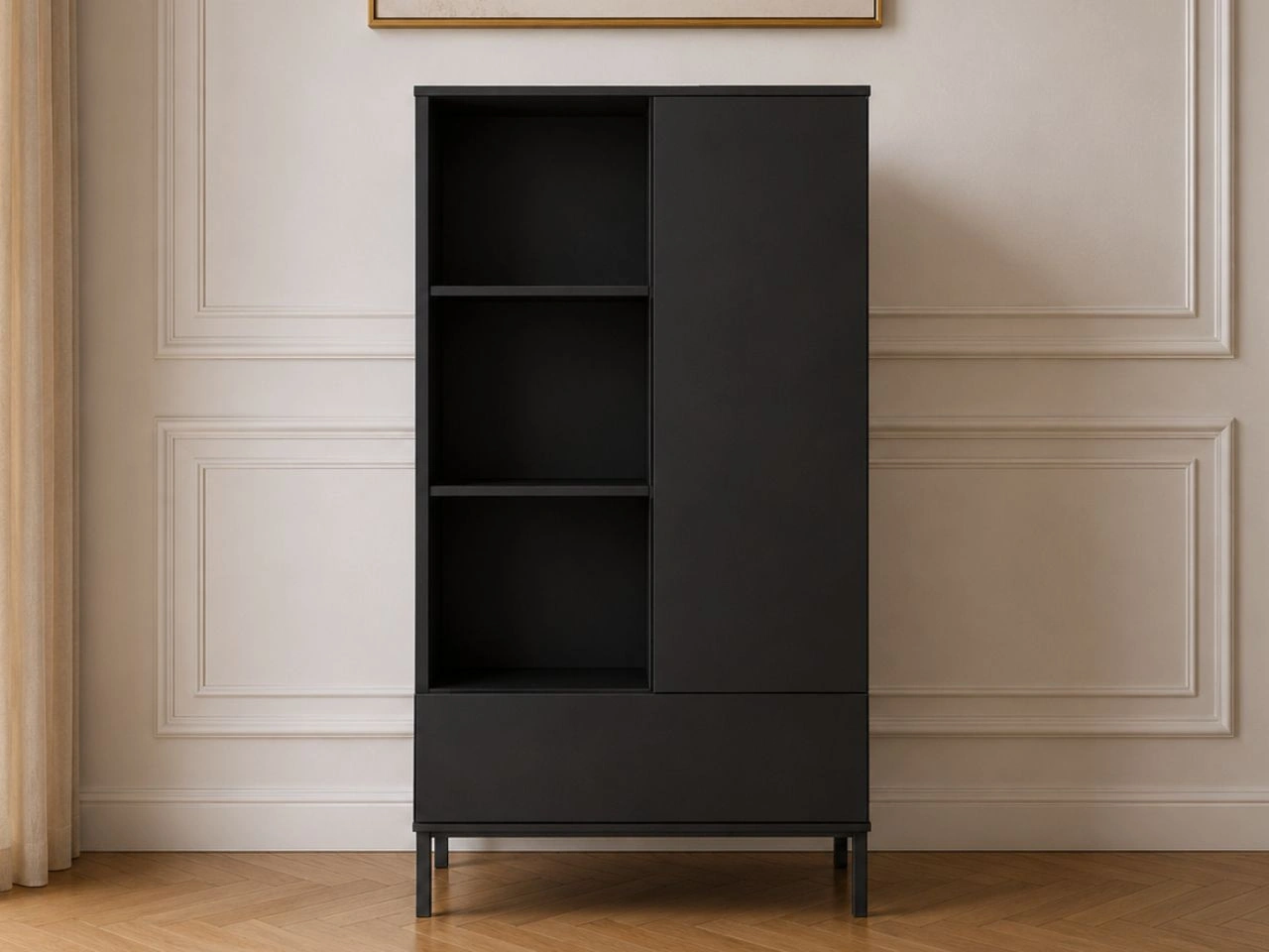 Regal mit Schublade und Türe Soroko Schwarz