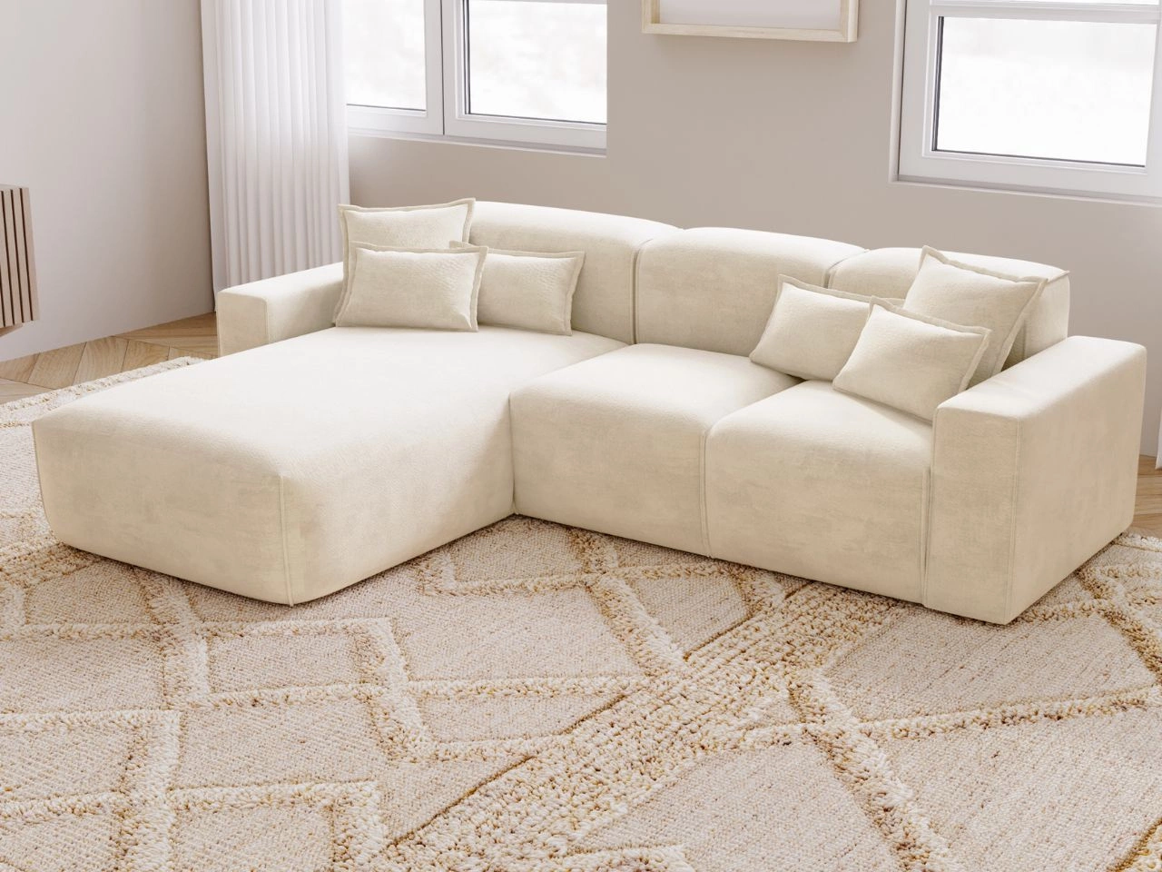 Ecksofa L-Form Links Moderne Ecksofa Leni Beige