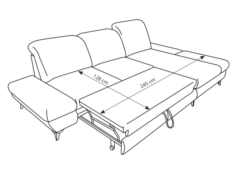 Ecksofa L-Form Rechts mit Schlaffunktion und Bettkasten Hannover Hellbraun