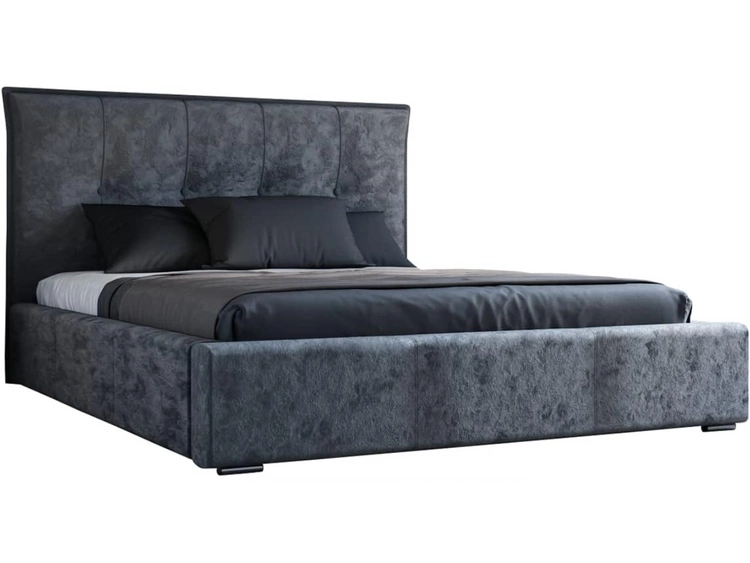 Polsterbett mit Bettkasten und Lattenrost 140x200 Valencia Dunkelgrau