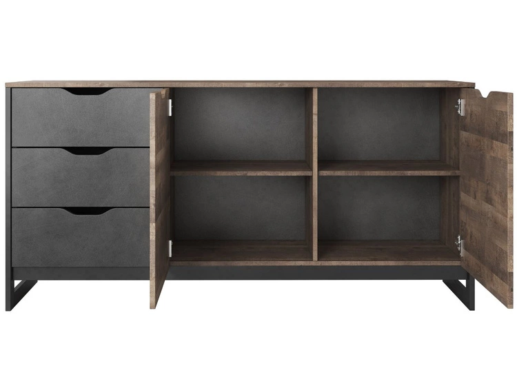 Kommode mit Türen und Schubladen Denis Dunkelbraun