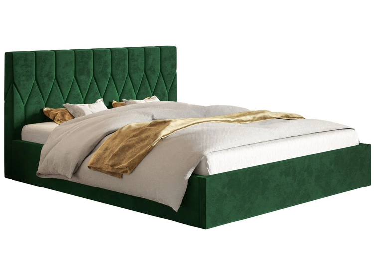 Polsterbett mit Bettkasten und Lattenrost 160x200 Gaja Grün