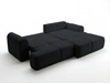 Ecksofa L-Form Rechts mit Schlaffunktion und Bettkasten Bonno Schwarz