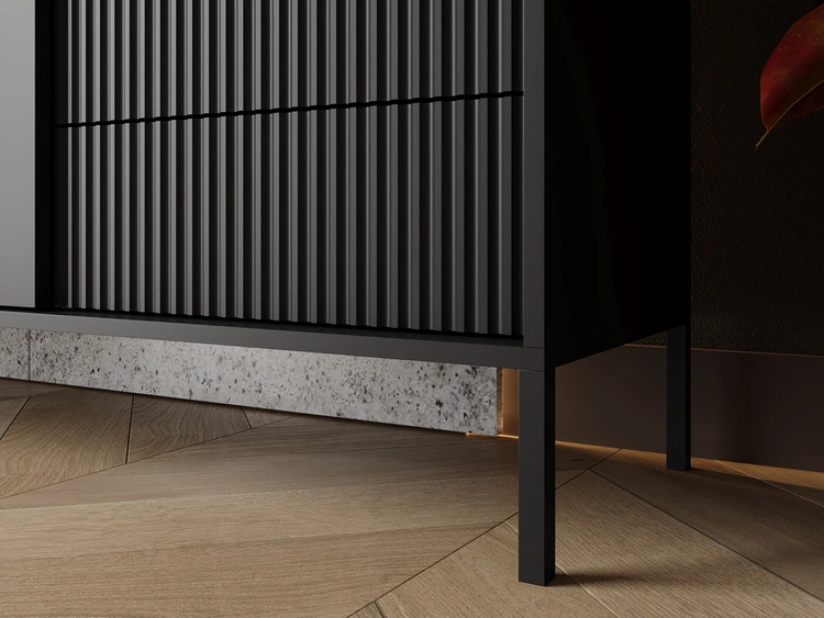 Kommode mit Türen und Schubladen 153 cm Sorano Schwarz