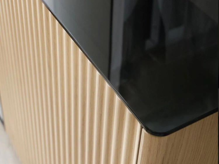 Zweittüriges TV-Lowboard für Wohnzimmer Auroé Eiche Vicenza