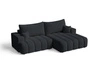 Ecksofa L-Form Rechts mit Schlaffunktion und Bettkasten Caleo Schwarz