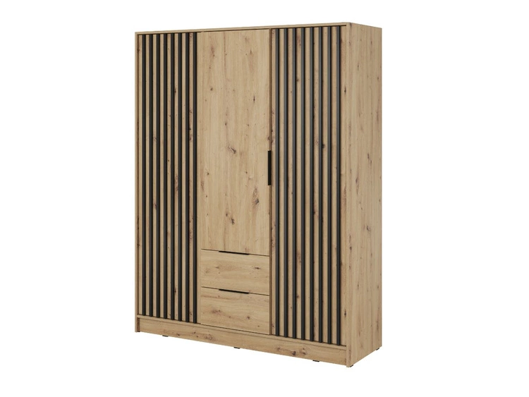 Kleiderschrank 155 cm Artisan Eiche, Schwarz