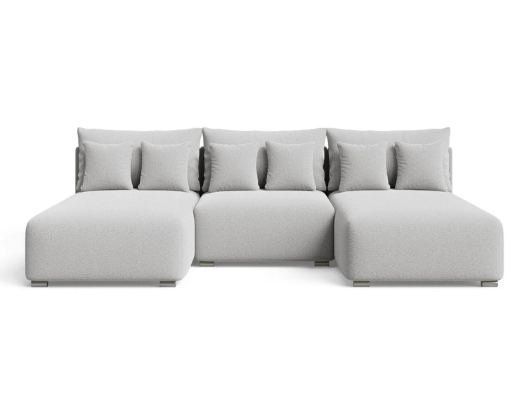 Ecksofa U mit Schlaffunktion und Bettkasten Ronni Grau