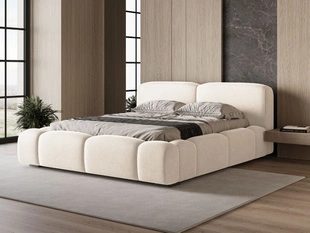 Polsterbett mit Bettkasten und Lattenrost 120x200 Aubi Creme