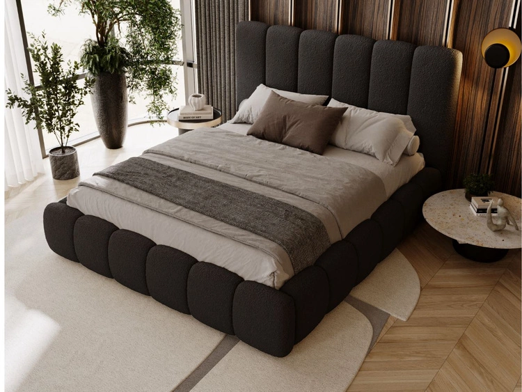 Polsterbett mit Bettkasten und Lattenrost 200x200 Imperial Schwarz