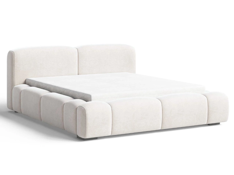 Polsterbett mit Bettkasten und Lattenrost 180x200 Aubi Creme