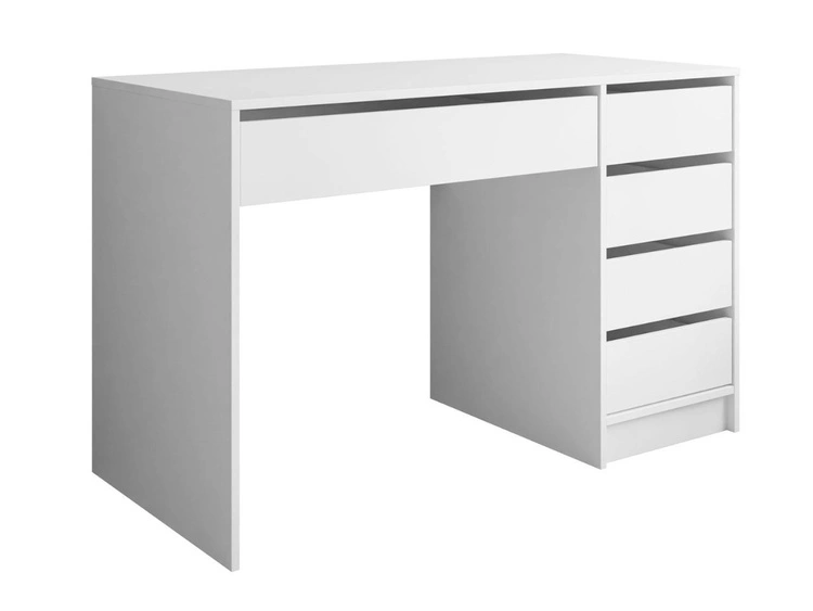 Schreibtisch mit fünf Schubladen Melo Weiß Matt