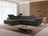 Ecksofa L-Form mit Schlaffunktion und Bettkasten Argon Links Dunkelgrau