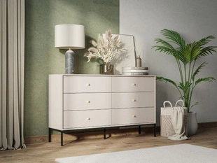 Kommode mit 6 Schubladen Amor Sandbeige