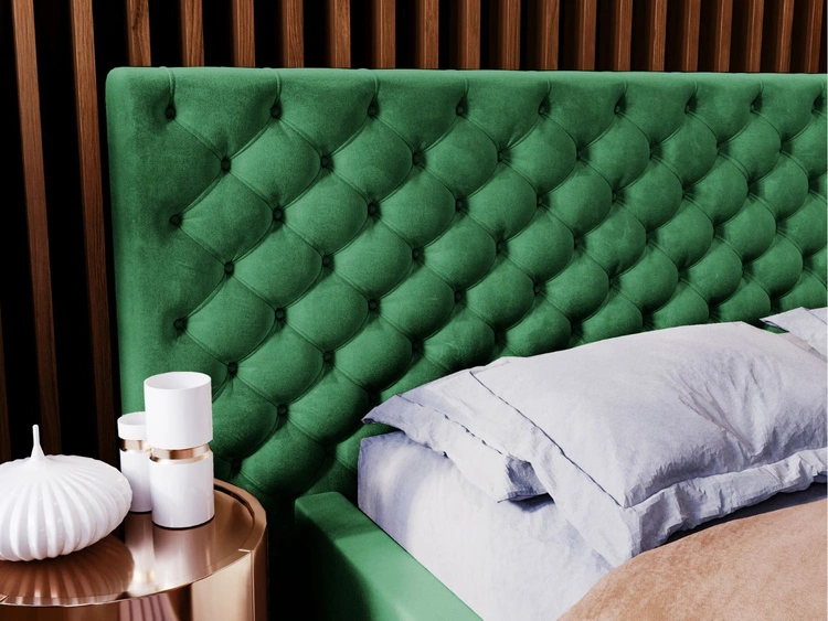 Polsterbett mit Bettkasten und Lattenrost 120x200 Madera Grün