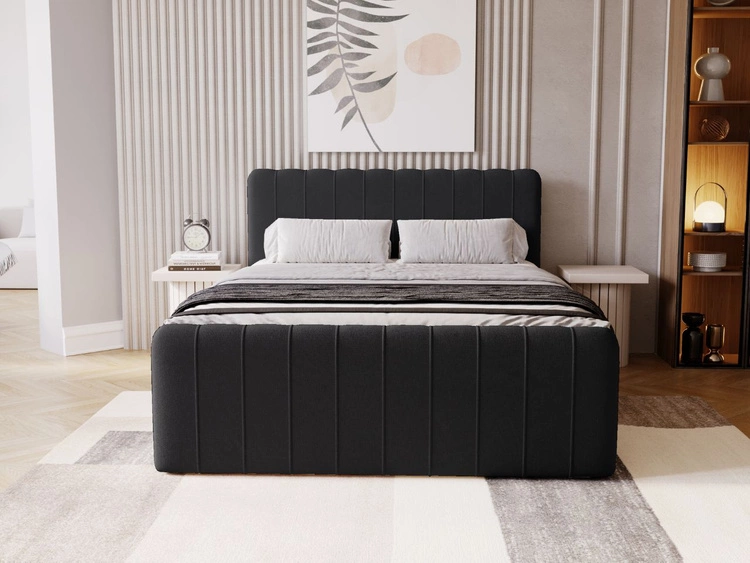 Boxspringbett mit Bettkasten 140x200 Osteno Schwarz